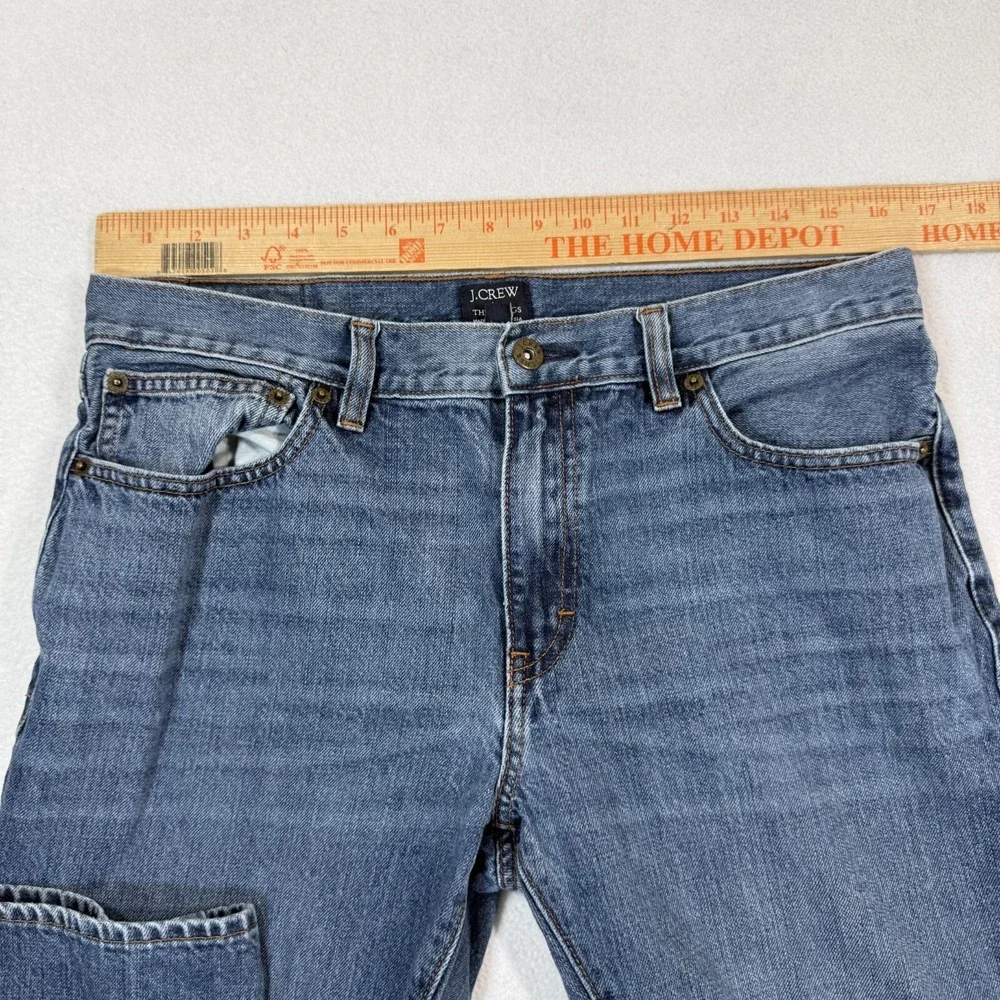 J Crew Jeans men's 33x30 Blue Denim The Driggs Straight Fits‎ Whisker Faded